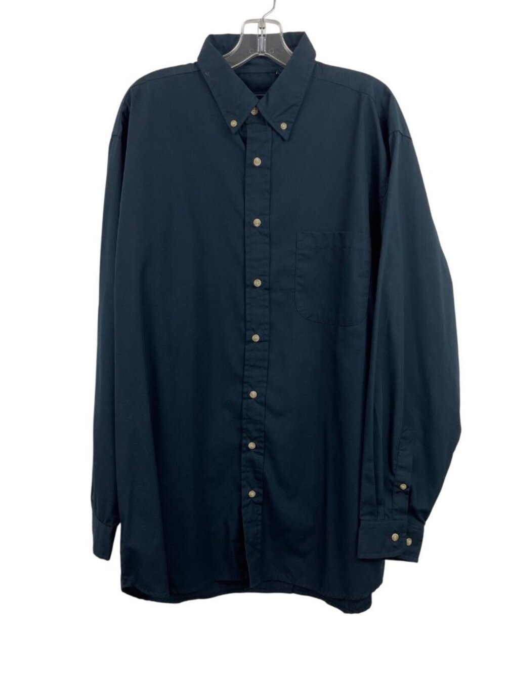Blue Generation Navy Blue Long Sleeve Button Down Shirt Mens Size LT